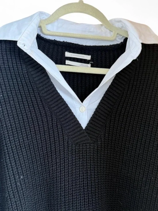 Anthropologie Black V-Neck Sweater Vest - Picture 4 of 7